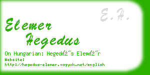 elemer hegedus business card